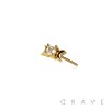 316L SURGICAL STEEL THREADLESS PUSH IN ROUND CZ DOUBLE MOON TOP PART